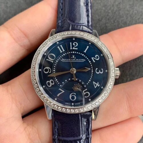 Replica Jaeger LeCoultre Rendez Vous 3448480 ZF Factory Blue Cowhide strap watch