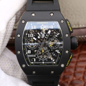 Replica Richard Mille RM-011 KV Factory Carbon Fiber Black Strap watch
