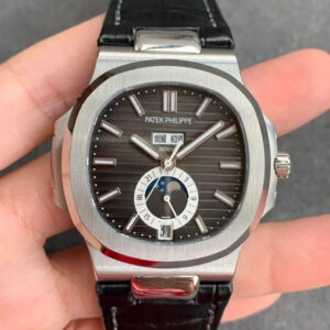 Replica Patek Philippe Nautilus 5726/1A-001 GR Factory Black Leather Strap watch