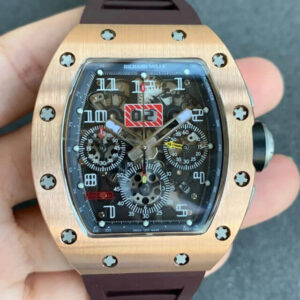 Replica Richard Mille RM011 KV Factory Brown Rubber Strap watch