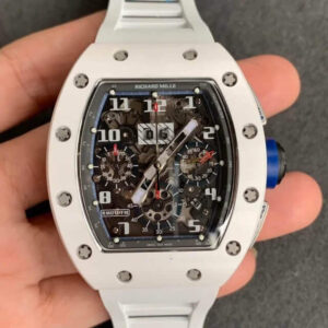Replica Richard Mille RM-011 KV Factory Ceramic White Rubber Strap watch