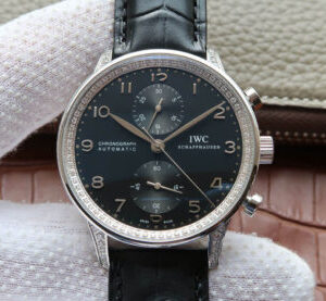Replica IWC Portugieser IW371440 ZF Factory Diamond Black Dial watch
