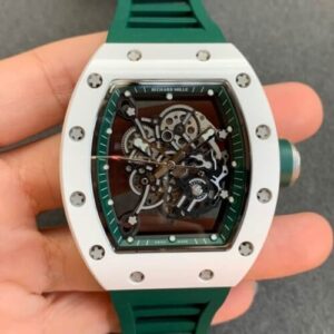 Replica Richard Mille RM055 KV Factory V2 Ceramic Green Strap watch