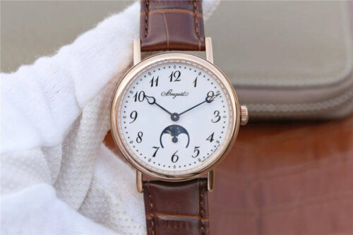 Replica Breguet Classique Moonphase 9087BB TW Factory Rose Gold White Dial watch