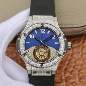 Replica Hublot Big Bang Tourbillon Diamond Blue Dial watch