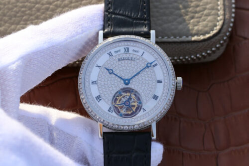 Replica Breguet Classique Tourbillon Stainless Steel Diamond Dial watch