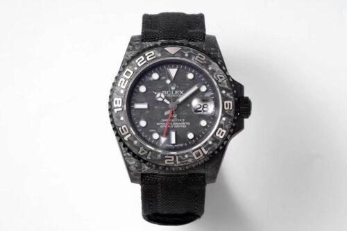 Replica Rolex GMT-MASTER II Diw Carbon Fiber Black Fabric Strap watch