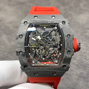 Replica Richard Mille RM35-02 KV Factory Carbon Fiber Red Strap watch