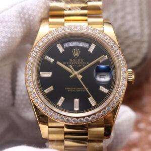 Replica Rolex Day Date M228348RBR-0001 EW Factory Black Dial watch