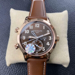 Replica Patek Philippe Calatrava 5524R-001 GR Factory Brown Leather Strap watch