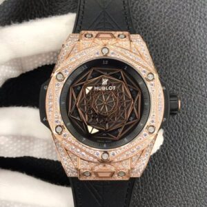 Replica Hublot Big Bang WWF Factory Gold Full Diamond Case watch