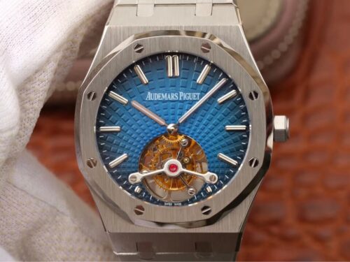 Replica Audemars Piguet Royal Oak Tourbillon 26522TI.OO.1220TI.01 JF Factory Smoky Blue Dial watch