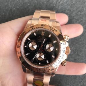 Replica Rolex Daytona m116505-0008 Noob Factory Rose Gold Black Dial watch