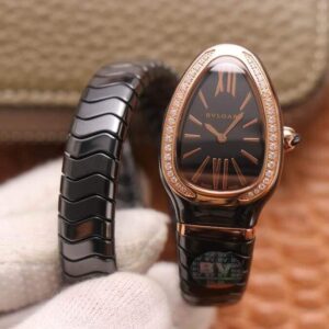 Replica Bvlgari Serpenti 102532 BV Factory Diamond Black Dial watch