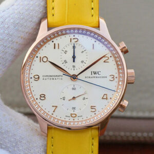 Replica IWC Portuguese ZF Factory Yellow Leather Strap watch