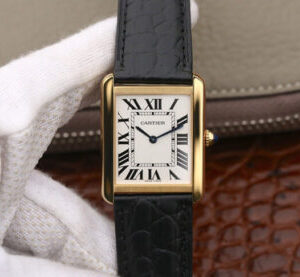 Replica Cartier Tank W5200002 K11 Factory Gold Case watch