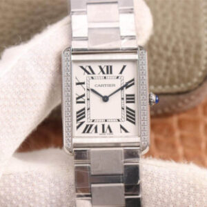 Replica Cartier Tank K11 Factory Stainless Steel Diamond watch