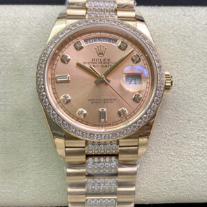 Replica Rolex Day Date M128345RBR-0020 EW Factory Diamond-set Bezel - AR Replica Watches