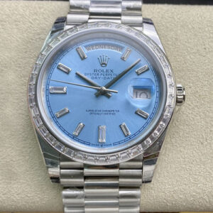 Replica Rolex Day Date 228396TBR EW Factory Light Blue Dial - AR Replica Watches