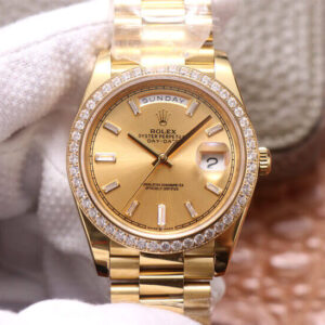 Replica Rolex Day Date M228348RBR-0002 EW Factory Diamond-set Bezel - AR Replica Watches