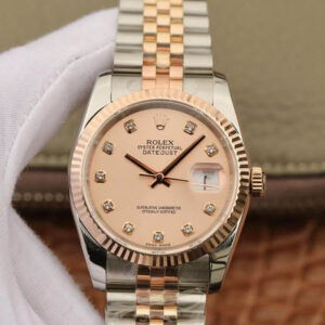 Replica Rolex Datejust 116231 GM Factory Diamond-set Pink Dial watch