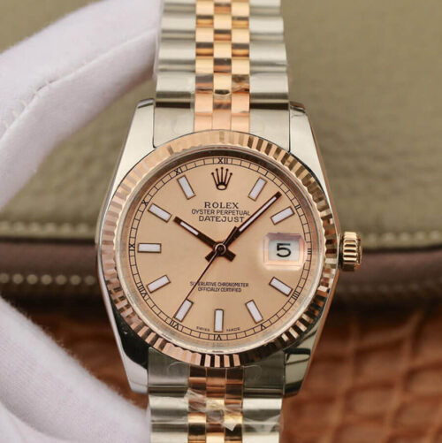 Replica Rolex Datejust 116231 GM Factory Rose Gold Pink Dial watch