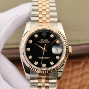 Replica Rolex Datejust 116231 GM Factory Black Diamond Dial watch