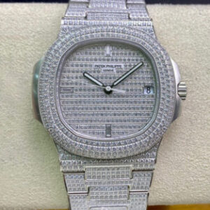 Replica Patek Philippe Nautilus 5719/1G-001 PPF Factory Full Diamond Dial watch
