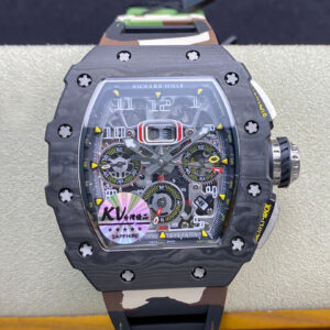 Replica Richard Mille RM-011 KV Factory Carbon Fiber Case watch