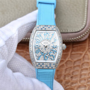 Replica Franck Muller Ladies Collection V 32 SC AT FO D CD (BL) ABF Factory Silicone Strap Watch