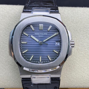 Replica Patek Philippe Nautilus 5711 3K Factory Black Leather Strap Watch