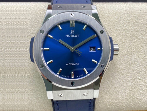 Replica Hublot Classic Fusion 542.NX.7170.LR 42MM WWF Factory Blue Strap Watch