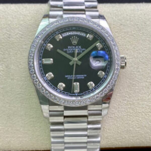 Replica Rolex Day Date 118346 36MM EW Factory Diamond-Set Bezel Watch