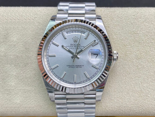 Replica Rolex Day Date 40MM EW Factory Stainless Steel Strap Watch