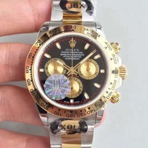 Replica Rolex Daytona 116508 JF Factory Black Dial Stainless Steel Strap Watch