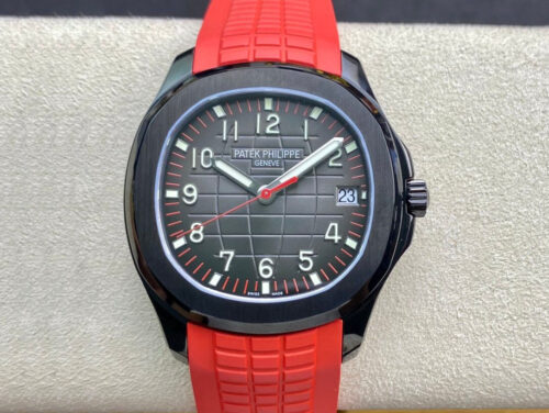 Replica Patek Philippe Aquanaut PP5167 ZF Factory Red Rubber Strap Watch