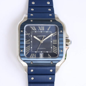 Replica Cartier Santos GF Factory Blue Strap Watch