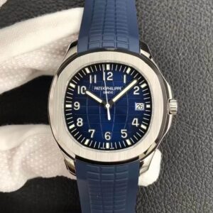 Replica Patek Philippe Aquanaut 5168G-001 3K Factory Blue Strap Watch