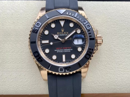 Replica Rolex Yacht Master M126655-0002 Clean Factory Black Dial Watch