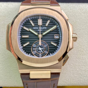 Replica Patek Philippe Nautilus 5980 3K Factory Brown Strap Watch