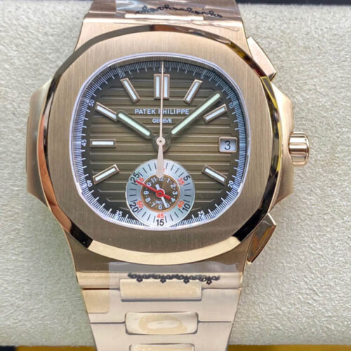 Replica Patek Philippe Nautilus 5980-1R 3K Factory Rose Gold Watch