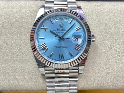 Replica Rolex Day Date M228236-0012 EW Factory Sky Blue Dial Watch
