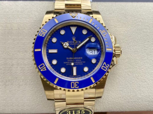 Replica Rolex Submariner M116618LB-0003 Clean Factory Gold Strap Watch