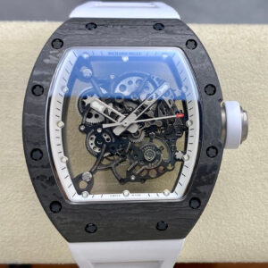 Replica Richard Mille RM-055 BBR Factory Skeleton Dial White Strap Watch