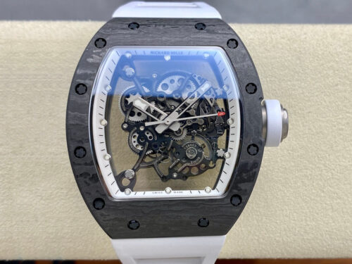 Replica Richard Mille RM-055 BBR Factory Skeleton Dial White Strap Watch