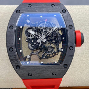Replica Richard Mille RM-055 BBR Factory Red Rubber Strap Watch