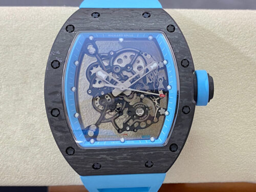 Replica Richard Mille RM-055 BBR Factory Blue Rubber Strap Watch