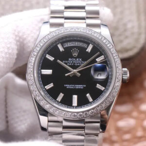 Replica Rolex Day Date M228349RBR-0003 EW Factory Diamond-Set Bezel Watch