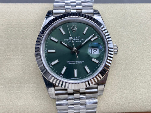 Replica Rolex Datejust M126334-0027 VS Factory Green Dial Watch
