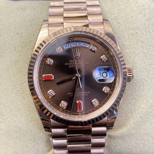 Replica Rolex Day Date 118235 EW Factory Diamond-set Dial Watch